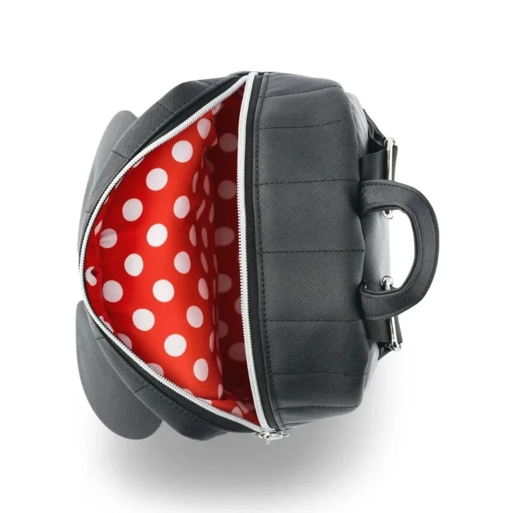 Disney Minnie Mouse Mini Backpack Black Red Polka Dot Bow Fast Forward MCPM28-W